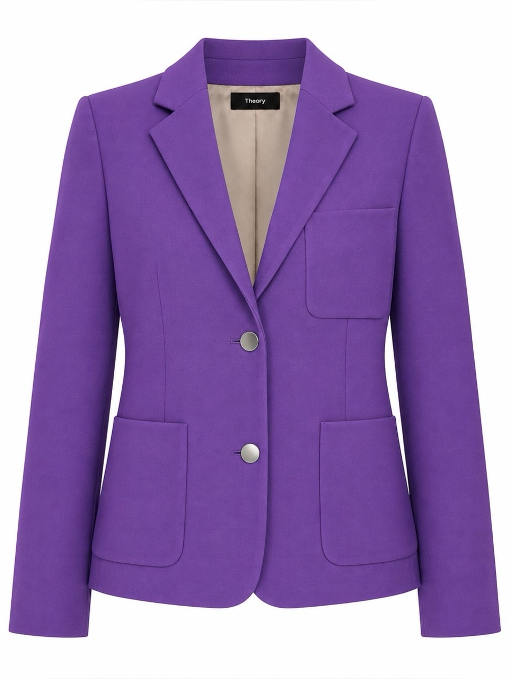 Theory Shrunken Patch Pocket Blazer Bright Peony Purple Women’s Size 2 NEW